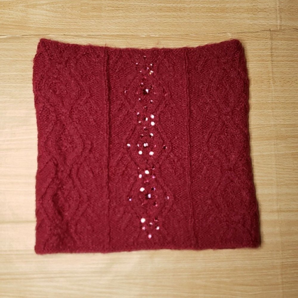 Betseyville Womens Pink Knit Infinity Scarf Jewel Detail